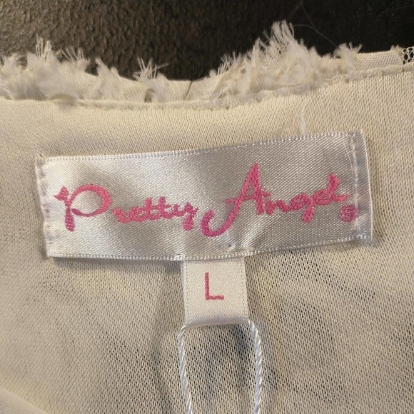 Pretty Angel Women's Large silk Wedding Dress Sheer Sleeveless Lined New Ivory - Picture 9 of 13